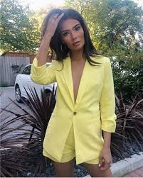 Black And Yellow Suits For Ladies Click On The Photo To Shop This Beautiful Yellow Suit New Yellow Two Piece Suit Set High Wai Casual Blazer Women Blazer And Shorts High Fashion Street Style