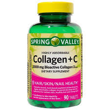 Spring Valley Collagen Vitamin C Tablets 2500 Mg 90 Count Walmart Com Hair And Skin Vitamins Vitamin C Tablets Collagen
