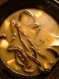 Noir Miso Soup Dried Shiitake Mushrooms Dried Seaweed White Miso Paste Garlic Mussels Lucuma Infused Pisco White As Delicious Soup Miso Soup Food