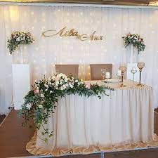 Pin By Anastasiya Kruchinkina On Svadebnyj Dekor Sweetheart Table Wedding Wedding Background Decoration Wedding Backdrop Decorations