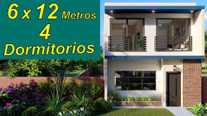 Patio con parrilla con mesada y espacio de guardado. Plano De Casa De 6 X 12 Metros 2 Plantas Planos De Casas Pequenas Youtube