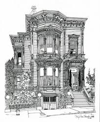 This Stately Victorian Is Located In San Francisco At 819 Eddy Street It Fortunately Survived Both The Architecture Drawing San Francisco Houses House Drawing
