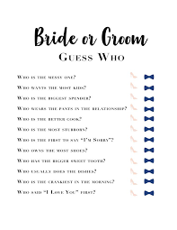 Bachelorette Games Bridal Shower Know The Bride Bride And Etsy Wedding Party Games Bridal Party Games Bride And Groom Wedding Games