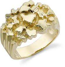 Men's 14k gold & nugget ring. 14k Solid Gold Men S Nugget Ring