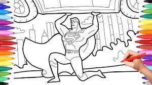 Click a picture to begin coloring. New Superman Lifts A Car Coloring Pages Superheroes Coloring And Drawing Youtube