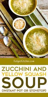 Low Carb Zucchini And Yellow Squash Soup Has Lots Of Flavor From Rosemary And Parmesan And This Tasty Soup Is Yellow Squash Soup Squash Soup Squash Soup Recipe