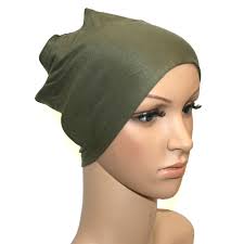 SOFT COTTON UNDER HIJAB HEADBAND: OLIVE GREEN