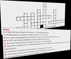 Have fun with the following free crosswords, you can print them are very easy to solve. Music Worksheets Crossword Puzzles Teaching Resources