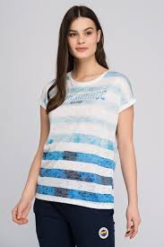 fenerbahce beyaz mavi kadin t shirt fusar tk010b8y15 fenerium trendyol kadin kadin olmak moda stilleri