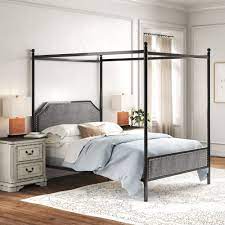 The bed is crafted from quartered mahogany in a beautiful shell white finish. Kelly Clarkson Home Lina Queen Canopy Bed Reviews Wayfair