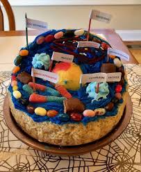 3d Animal Cell Project Using Rice Krispie Treat Recipe Icing And Various Candies Animal Cell Project Edible Animal Cell Edible Cell Project