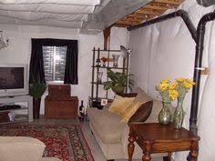 Fire Retardant Fabric On The Basement Ceiling Basement Ceiling Basement Ceiling Ideas Cheap Low Ceiling Basement