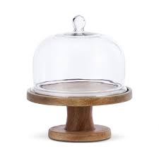 Hearth & hand with magnolia only at. Classic Pedestal Natural Brown 12 X 10 Wood Base And Glass Cover Cake Stand Buy Online In Angola At Angola Desertcart Com Productid 198141185