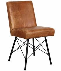 Barton Grey Leather Industrial Dining Chair With Steel Legs Dining Chairs Modern Dining Furniture Leather Dining Chairs