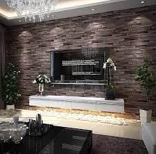 Brick wall room backgrounds for artists. Wholesale New 3d Luxury Wood Blocks Effect Brown Stone Brick 10m Vinyl Wallpaper Roll Living Room Wallpaper Living Room Faux Brick Walls Brick Wall Wallpaper