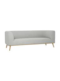 .goods of italian origin galvanizing plant furniture: Sofa Archie 3 Sitzer In Hellgrau Mit Eichenholz Fussen Westwingnow