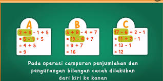Operasi pengurangan pecahan berikut yang menghasilkan bilangan bulat adalah. Operasi Campuran Penjumlahan Dan Pengurangan Bilangan Cacah