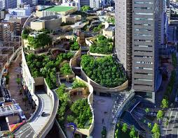 Roof garden construction can be done by three methods: Japan S Namba Parks Has An 8 Level Roof Garden With Waterfalls