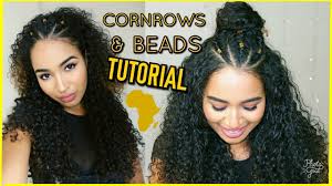 Wear this mohawk french braid and give people some hair envy. 3 Braids Cornrows Gold Beads Curly Hairstyles Tutorial Lana Summer Youtube
