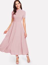 Mock Neck Hidden Pocket Flowy Dress Trendy Outfits Flowy Dress Fit N Flare Dress Fall Dresses