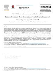 Pdf Business Continuity Plan Examining Of Multi Usable Framework