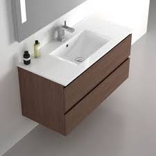 Meuble Salle De Bain 100 Cm Noyer 2 Tiroirs Plan Ceramique Cardo Meuble De Salle De Bain Salle De Bain Meuble Salle De Bain