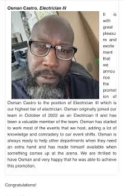 In all of these whirlwind days I have forgotten to inform those who know me  that I was recently promoted to Electrician 3 with the Atlanta Hawks  organization, it is with great