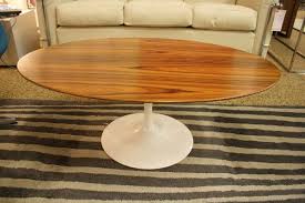 Saarinen Low Oval Coffee Table White Base Rosewood Knoll Modern Dwr