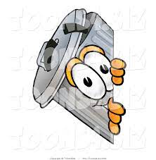 Illustration Of A Cartoon Trash Can Mascot Peeking Around A Corner A Cartoon Cartoon Mascot