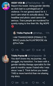 After moving, paytas became a stripper and began acting on. Lauren Chen On Twitter Trisha Paytas Says She S Trans Trans People Get Mad Say Trisha Who Presents Super Feminine Is Just Trying To Get Clicks Trisha Gets Mad Says Trans