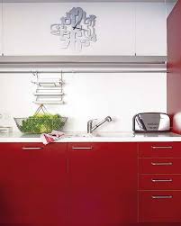 Here's another example with an ultra modern vibe and cherry red accents. Kitchen Interior Design Red And White Home Architec Ideas