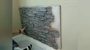 The panels are tongue and groove ensuring for a proper fit and easy install. Faux Stone Accent Wall Installation Diy Demonstration Youtube