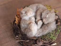 Squirrel Nest Needle Felted Squirrel Gray Squirrel Fall Etsy