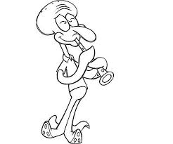 Squidward Love To Play Clarinet Coloring Page Netart Coloring Pages Squidward Clarinet