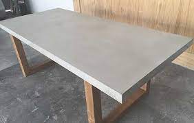 Polished Concrete Table Top W Solid Timber Frame Dimensions 2200 L X 1000 W X 760mm H Weight App Concrete Furniture Furniture Concrete Outdoor Table