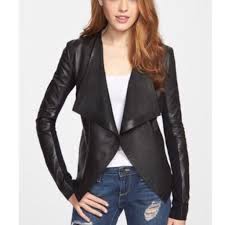 Halogen Drape Black Leather Jacket Waterfall Leather Jacket Leather Jacket Leather Jacket Style