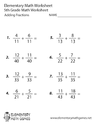 Free Printable Adding Fractions Worksheet For Fifth Grade