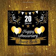 Foil cheers to 50 years gold anniversary luncheon napkins, 16ct. 20 Years Happy Anniversary Guest Book 20th Wedding Anniversary Golden Themed Marriage Celebration Sign In Registry Book For Family Friends Love Couples Gold Decorations Advice Logbook Sjg Publishing 9781697709971 Amazon Com Books