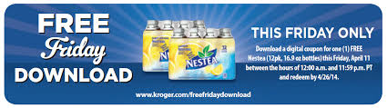Listing several links to downloads throughout the internet. Kroger Free Friday Download Free Nestea 12 Pk 16 9 Oz Bottles Kroger Krazy