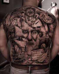 Wild wolf tattoo on back by jeff gogue (3 cover ups) black ink wolf tattoo on whole back. Sailor Full Back Tattoo
