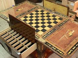 Small Tables Open And They Are Chess Tables Chess Table Chess Board Wood Chess