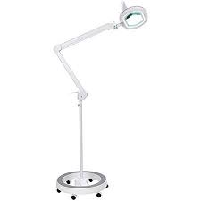 Brightech Lightview Pro Xl Magnifying Glass With Led Floor Lamp Rolling Base Stand 2 25x Magnifier With Light Th Glass Floor Lamp Led Floor Lamp Shelf Lamp