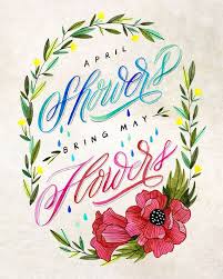 April Showers Bring May Flowers Illustration Vertical May Flowers April Showers Spring Art