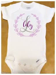 Monogram Onesie Personalized Onesie Name Onesie Baby Etsy Baby Girl Shirts Girl Onesies Toddler Girl Shirt
