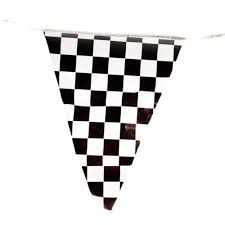 Black And White Checkered Flag Banner 100ft Checkered Nascar Racing Birthday Party Pendant Flag Banner Decoration Lot Ebay Fun Express Race Car Party Pennant