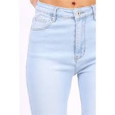 Ob zeitloser klassiker oder neues trendteil: Figurbetonende Damen Stretch Jeans Bleached Hellblau 34 95