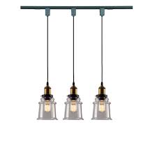 Kiven Set Of 1 H Type 3 Wire Miniature Pendant Track Lighting Fixture Restaurant Chandelier Decorative Chandelier Instant Pendant Industrial Factory Vintage Pendant Lamp Edison Bulb Included Lighting Ceiling Fans Ceiling Lights
