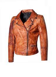 New Handmade Men S Stone Washed Vintage Look Fitted Biker Jacket Fitted Biker Jacket Jackets Biker Jacket