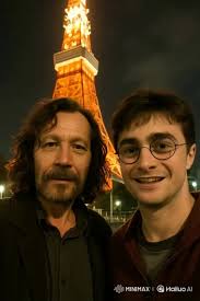 Anime-Charakter spiegelt sich mit fließendem Haar wider