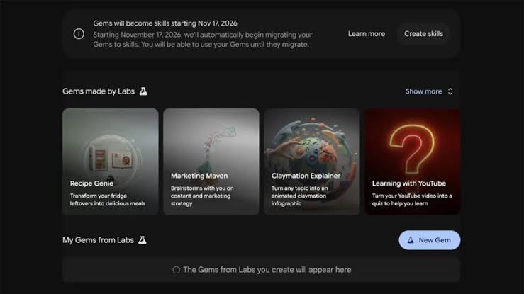 Google Is Killing Gemini Gems Starting Nov 17